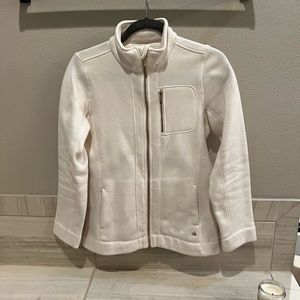 Calvin Klein Ivory with Gold Zipper Dressy Women’s Jacket - Fleece Inside